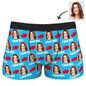 Grey personalised I Love You men's boxer shorts showing waistband customisation – comfortable, skin-friendly stretch fabric