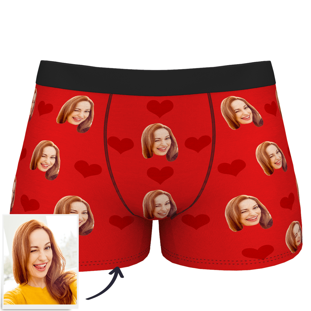 Personalised underwear lifestyle shot — custom photo boxer as a playful gift idea for husband, boyfriend or dad