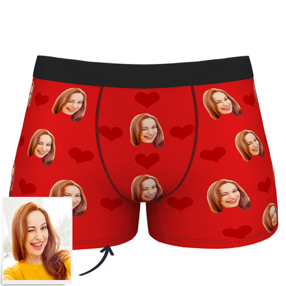 Personalised underwear lifestyle shot — custom photo boxer as a playful gift idea for husband, boyfriend or dad