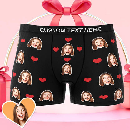 Personalised Heart Photo Boxer Briefs | Custom Men's Underwear