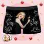 Close-up of personalised face boxer showing soft elastic waistband and vivid sublimation print, personalised photo gift for husband