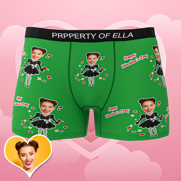 Custom Photo Boxer Shorts for Men | Personalised Heart Face Underwear | Couple Gifts with AR View