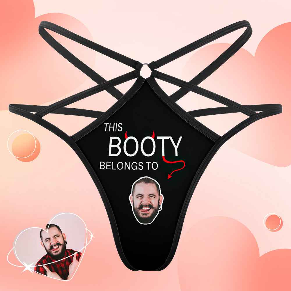 Custom Face Thong Personalized Belongs To Me Women's Funny Sexy Thongs