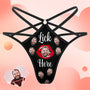 Personalised Face Thong with Red Kiss - Custom Photo Underwear Gift for Her
