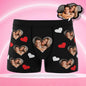 Front view of avatar heart boxer shorts — custom men's boxer shorts with a heart-shaped personalised photo on soft, breathable stretch fabric; perfect photo underwear gift for boyfriend