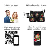 Custom Photo Boxer Face Underwear Double Santa Claus Couple Gifts Christmas Gift AR View