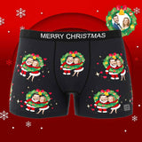 Custom Photo Boxer Face Underwear Double Santa Claus Couple Gifts Christmas Gift AR View