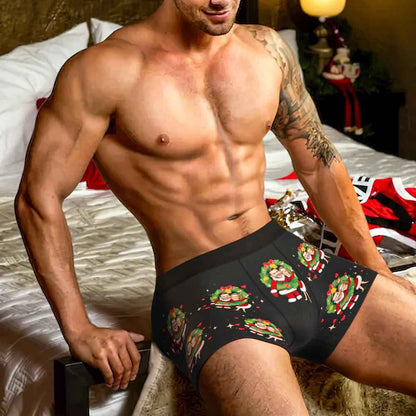 Custom Photo Boxer Face Underwear Double Santa Claus Couple Gifts Christmas Gift AR View