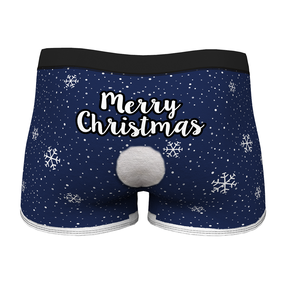 Smoky blue Custom Face Christmas Underwear — men's personalised boxers with subtle blue tone and full-photo custom print, perfect personalised present