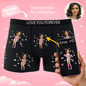 Front GIF of personalised Catwoman boxer shorts showing custom photo face print and AR view — personalised men's underwear gift