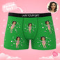 High-resolution close-up of custom face print on Catwoman-themed boxers emphasising print clarity and colour vibrancy