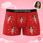 Angled flat lay of personalised Catwoman boxers showing full design and waistband — ideal personalised photo gift for him