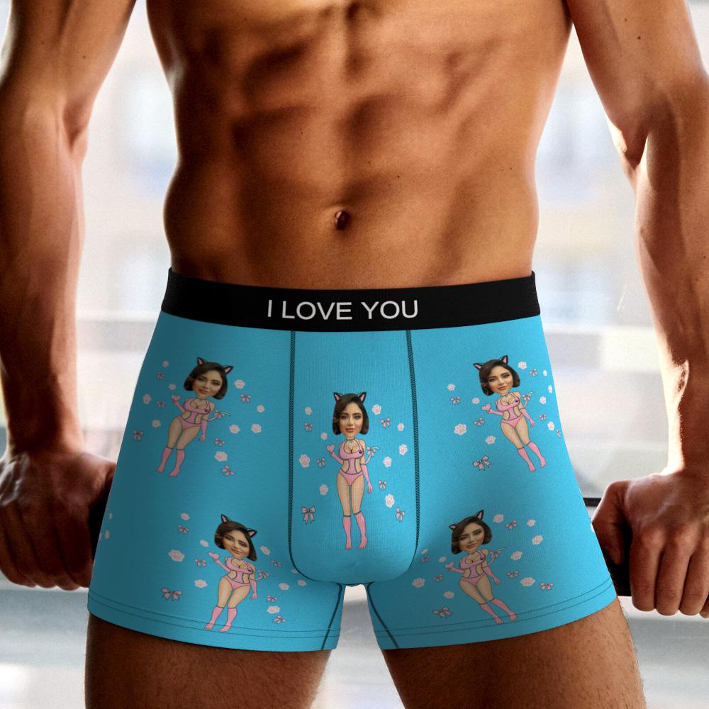 Detailed shot of soft elastic waistband and stitching on personalised men's boxers — comfortable personalised underwear present