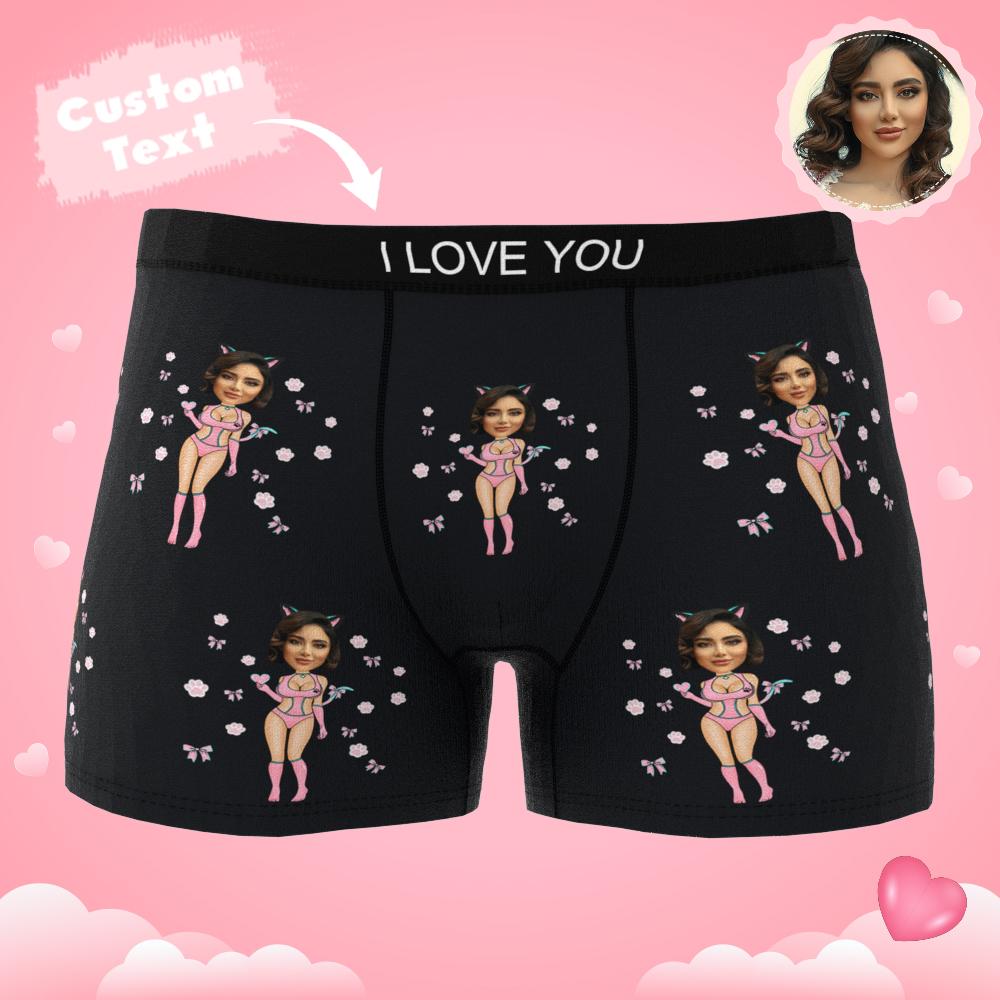 Personalised underwear with Catwoman design shown beside smartphone to illustrate AR view animation scan feature