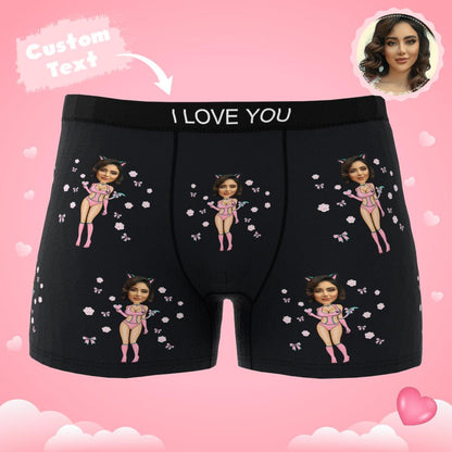 Personalised underwear with Catwoman design shown beside smartphone to illustrate AR view animation scan feature