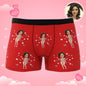 Personalised Catwoman boxer shorts displayed flat showing full-face custom print and bold colours — ideal novelty gift