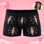 Close-up fabric texture of 100% soft polyester fleece personalised Catwoman boxers — vibrant print that won't fade or peel