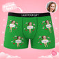 Flat-lay showing personalised face placement for a natural-looking print on men's Custom Photo Boxer