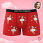 Gift presentation of personalised photo boxers with vivid, non-fading print — ideal for novelty and personalised face gifts