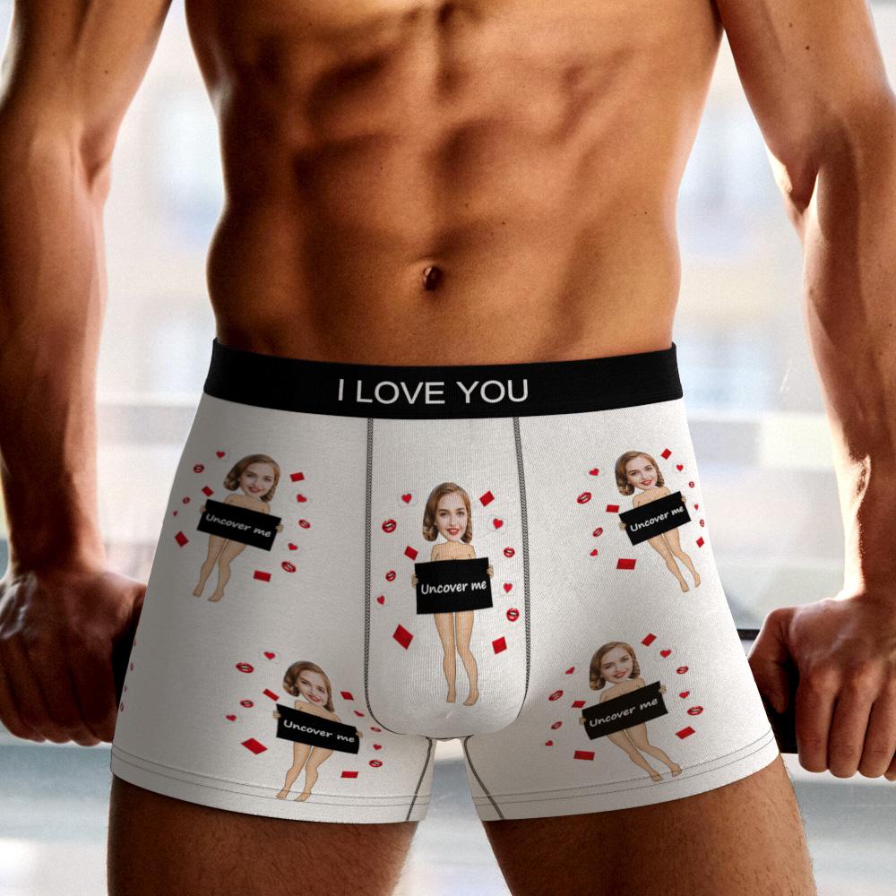 Rear view of personalised men's boxer showing full-coverage custom print and tailored fit