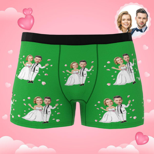 Custom Photo Boxer Shorts | Personalised Wedding Underwear Gift For Him | AR View