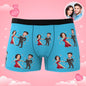 Close-up showing heat-transfer printing clarity on Custom Face Boxer Briefs with Dancing Couple photo