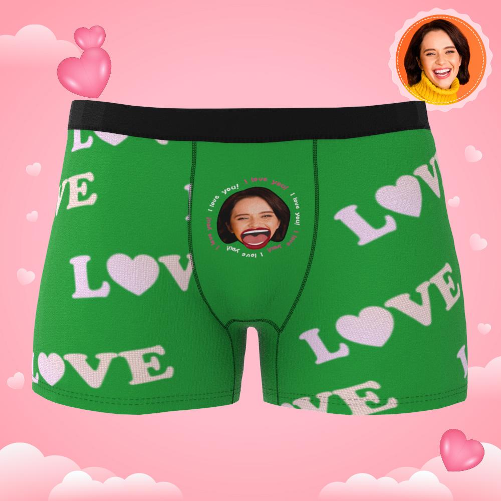Back view of personalised photo boxers showing full-coverage print area and even colour saturation – personalised face gifts
