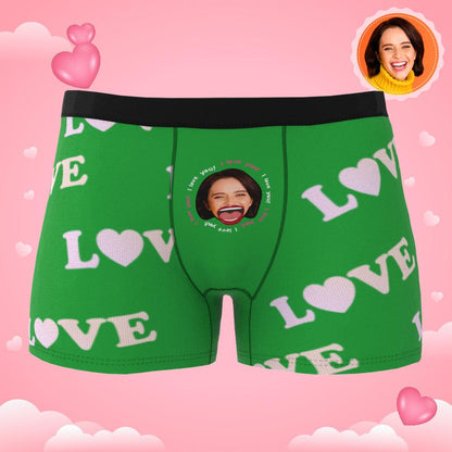 Back view of personalised photo boxers showing full-coverage print area and even colour saturation – personalised face gifts