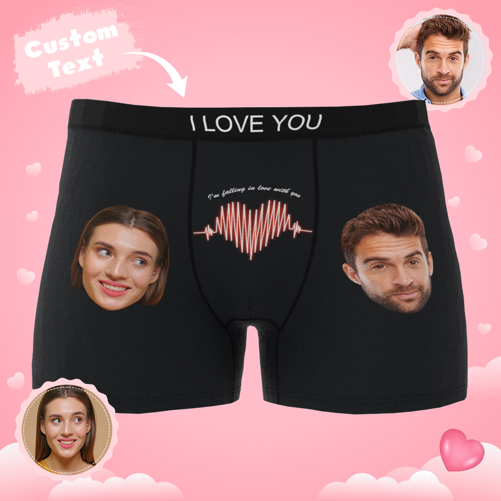 Side view of personalised photo boxer shorts emphasising soft elastic waistband and cosy 100% polyester fleece — comfortable personalised underwear.