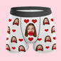 Personalised men's underwear back view showing heart motif and elastic waistband — photo-printed boxer briefs with comfortable stretchy fit