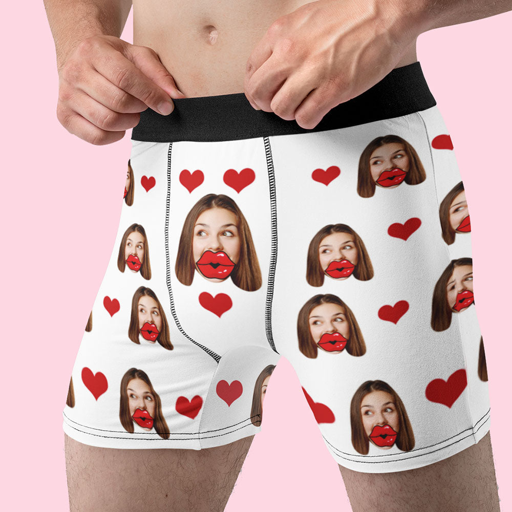 Close-up of personalised boxer briefs fabric and print — 97% polyester 3% spandex, breathable soft material and bright colours from heat-transfer printing