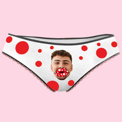 Custom Face Women's Panties Personalized Red Lips Briefs