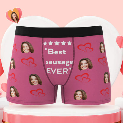 Detailed shot of waistband and stitching on personalised men's face boxer briefs highlighting soft elastic waistband, quality finish and machine‑washable vibrant print