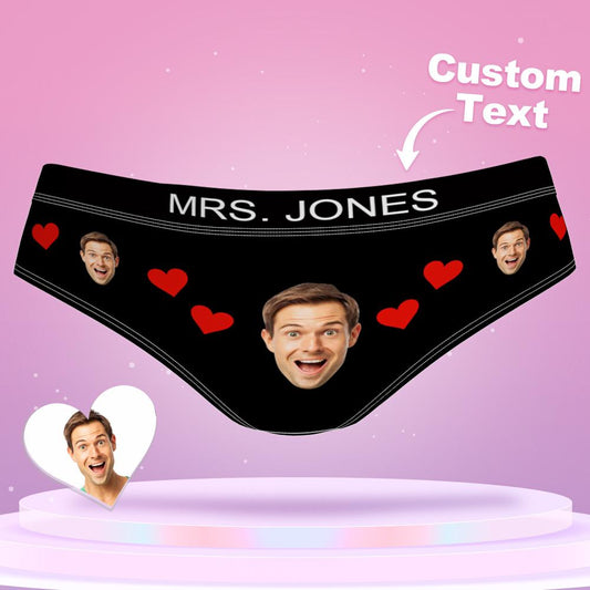 Close-up of personalised face boxer-style shorts showing crisp custom photo print, legible personalised text and soft elastic waistband — ideal custom underwear gift for lovers, anniversaries or novelty presents