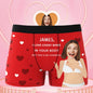 Grey personalised photo boxer shorts with custom face print – humorous underwear gift for him, personalised photo gift