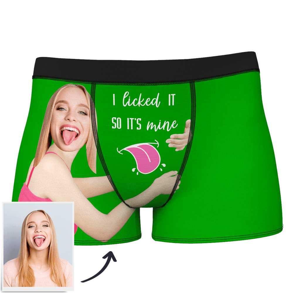 Personalised Face Boxers in blue – custom photo boxers with rich, vibrant print embedded into fabric, machine-wash safe personalised gift for him