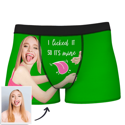 Personalised Face Boxers in blue – custom photo boxers with rich, vibrant print embedded into fabric, machine-wash safe personalised gift for him