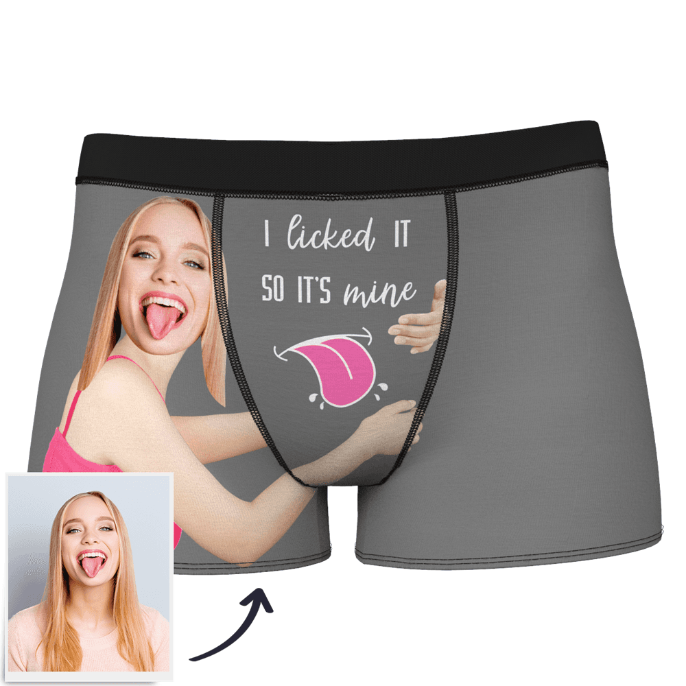 Personalised Face Boxers in green – personalised face underwear, soft polyester fleece and durable print, great novelty gift for dad or boyfriend