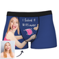 Personalised Face Boxers in black – custom face print boxer shorts with soft elastic waistband, vibrant fade-resistant print, perfect Valentine’s Day present for husband or boyfriend