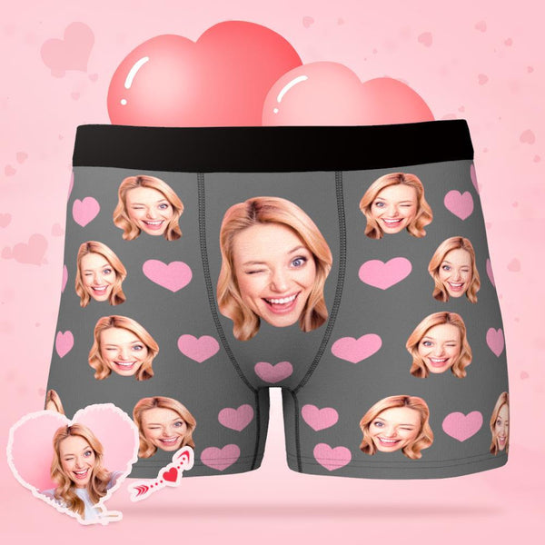 Custom Photo Boxer Shorts for Men | Personalised Underwear with Heart