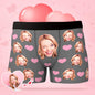 Custom Face Boxer Shorts – Personalised Men's Underwear with Little Heart