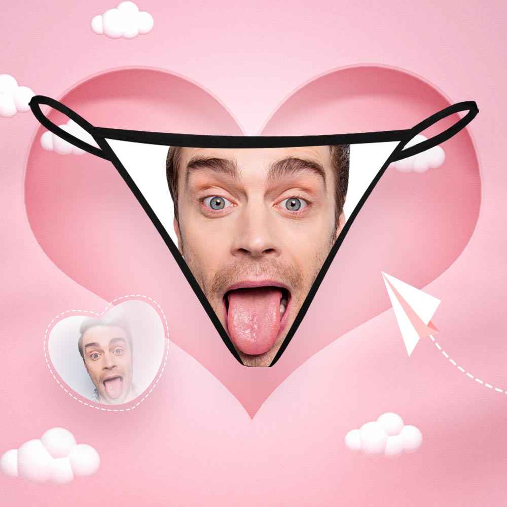 Photo Custom Personalized Thong Panties Women's Custom Printed Face Thong Pantie Sexy Funny Underwear Customized Lingerie Gift For Her