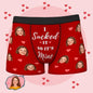 Personalised Funny Face Boxers with Custom Waistband Text — 'It's Mine' AR View Gift for Him