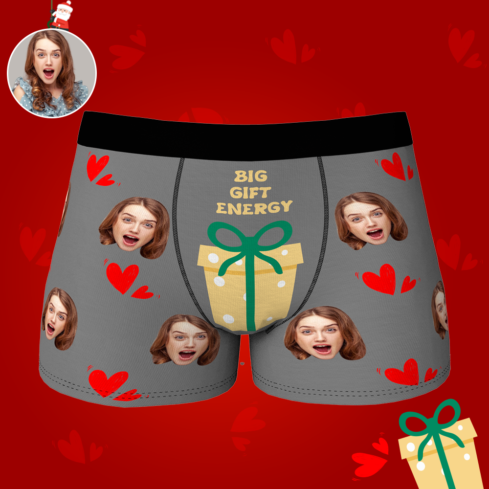 Blue personalised boxer briefs close‑up showing print clarity and vibrant colours — heat transfer printing with no fading