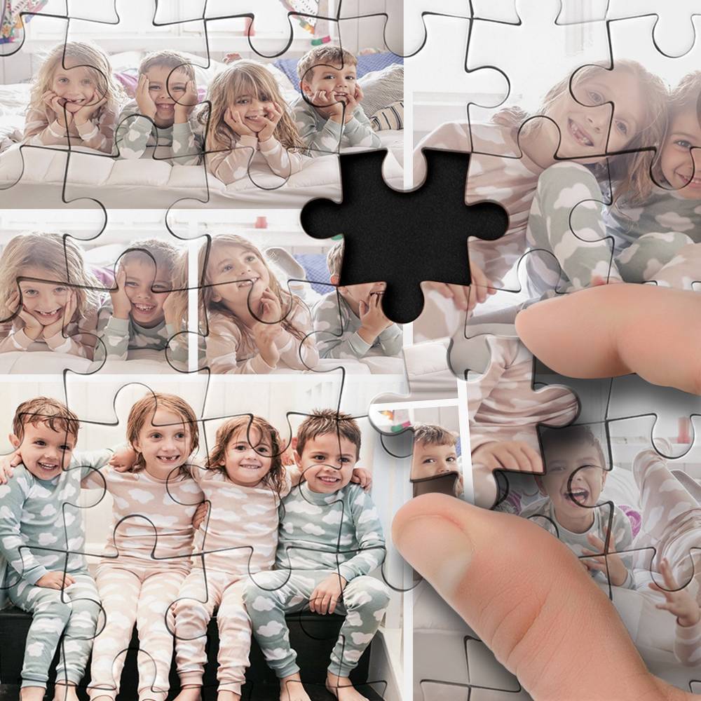Detail of thick, high-quality cardboard and sturdy backing on a personalised pet photo jigsaw puzzle — resists deformation and perfect for framing as wall art