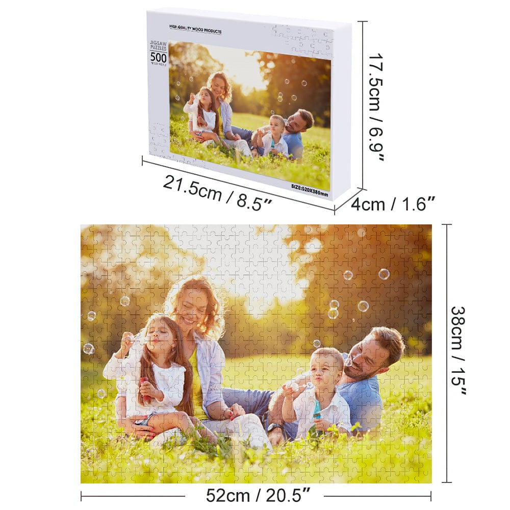 Personalised Photo Jigsaw Puzzle in presentation box with custom photo lid — ready-to-gift packaging for birthdays and special occasions