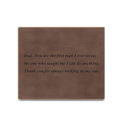 Handcrafted grey wallet detail showing stitching and textured finish, durable personalised photo wallet craftsmanship