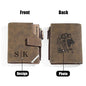 Personalised photo wallet shown with family photo print — bespoke photo leather wallet for Father's Day