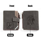 Lifestyle image of personalised men's wallet in pocket — everyday foldable leather wallet with custom photo