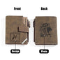 Personalised photo wallet open showing embroidered or printed name — thoughtful graduation or birthday gift